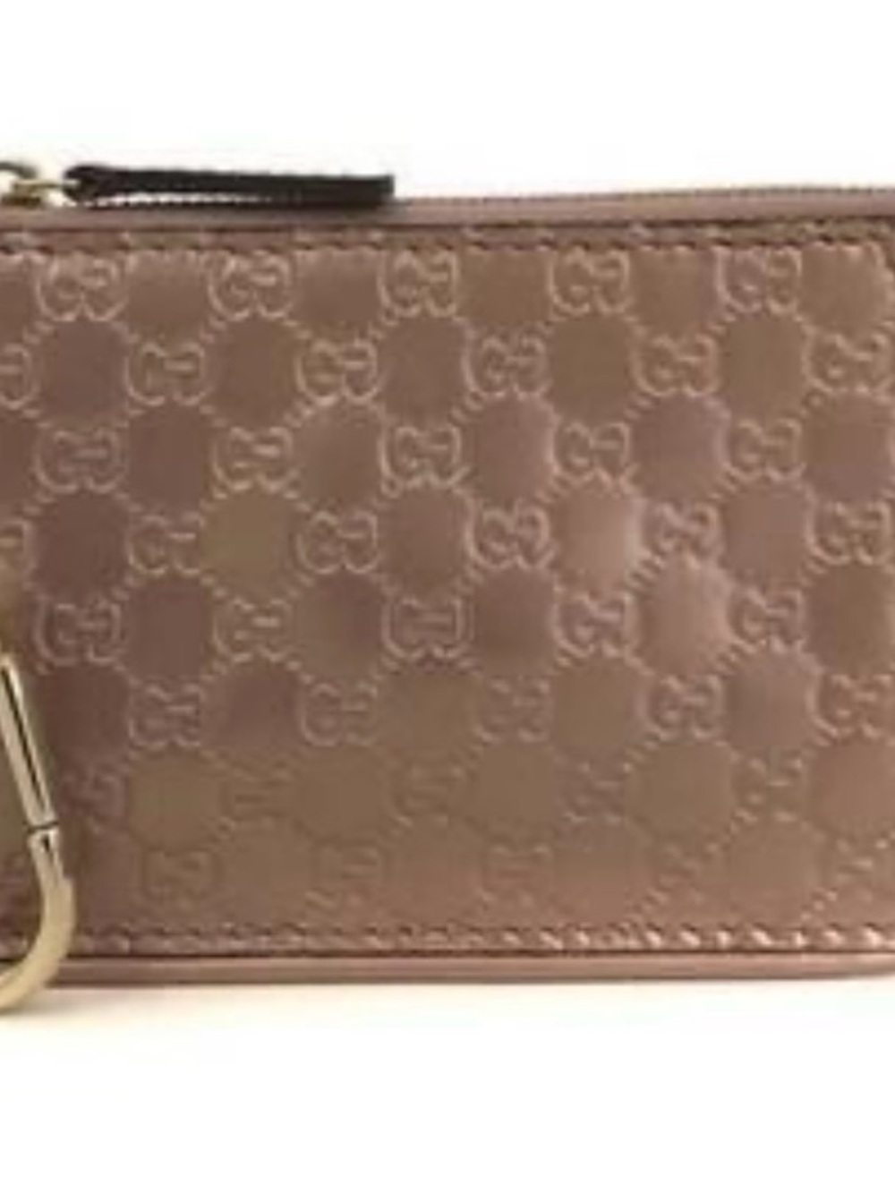 Gucci embossed GG leather card holder - Metallic Pink Bronze